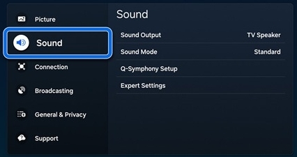 samsung tv sound settings
