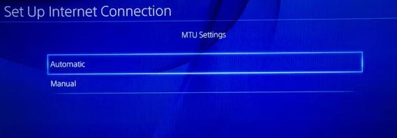 set mtu to automatic on playstation5