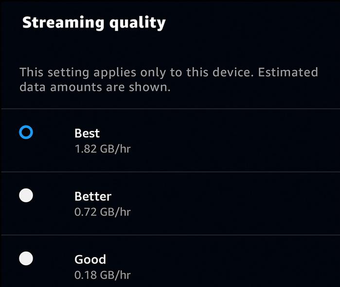 set prime video quality to best