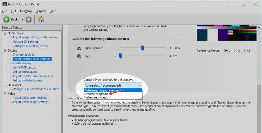 setup in nvidia control panel