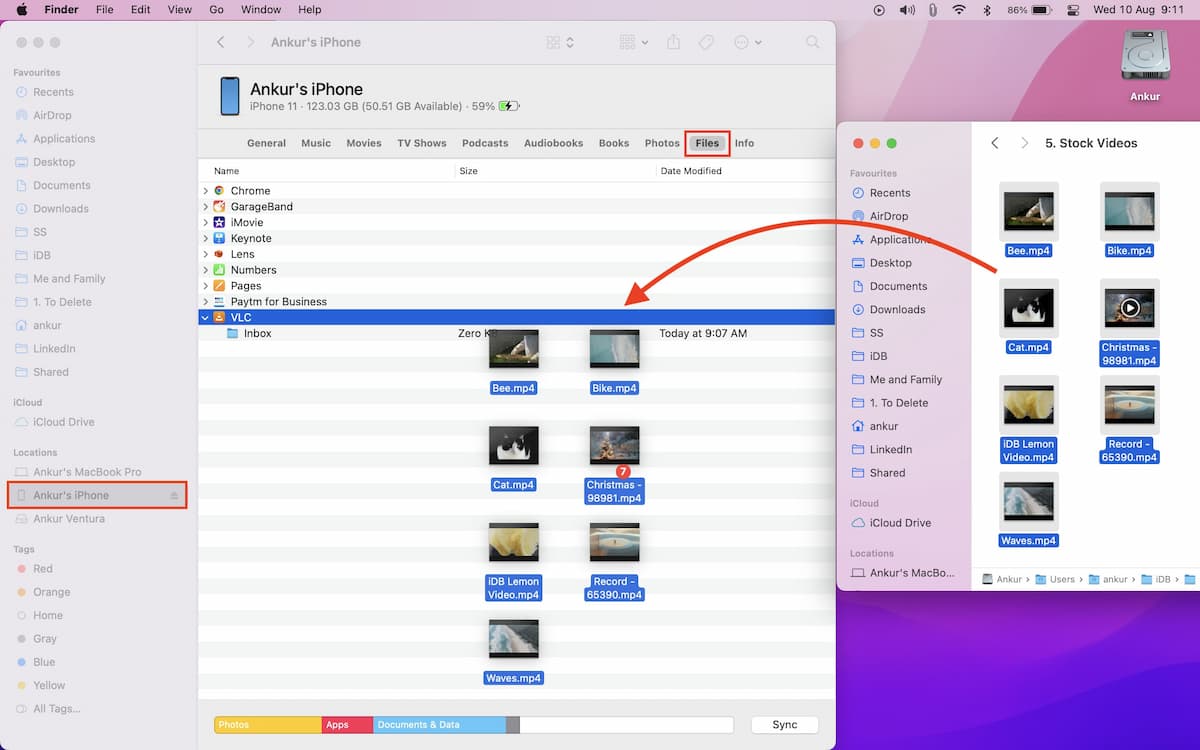 Transfer Netflix videos to iPhone VLC through Finder