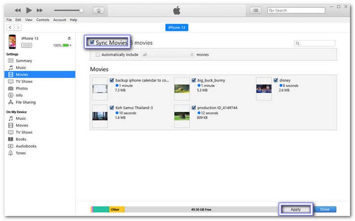 transfer videos to iphone via itunes