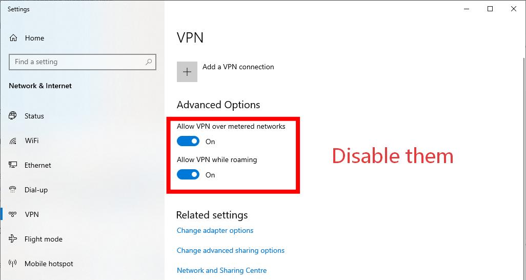 turn off vpn on windows pc