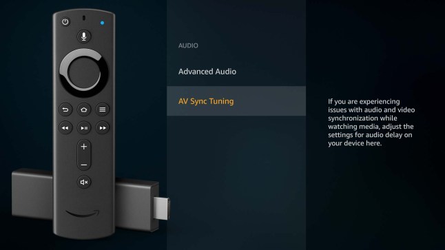 turn on av sync turning on firestick