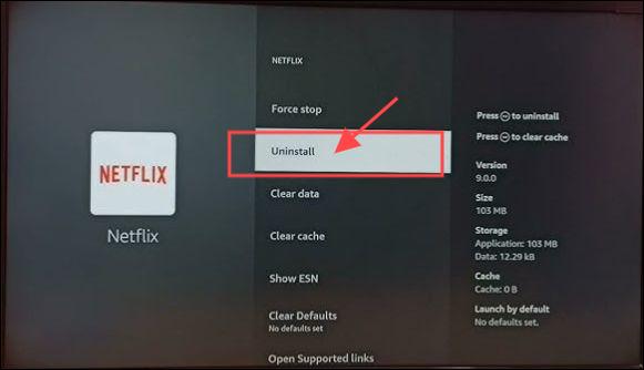 uninstall netflix app on firestick