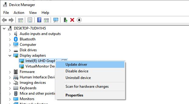 update graphics driver