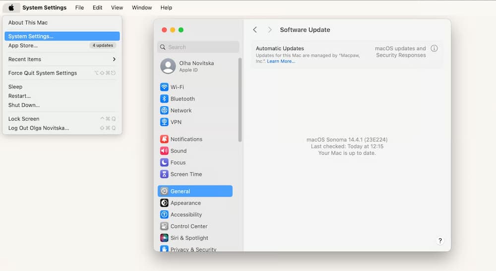 update macos software