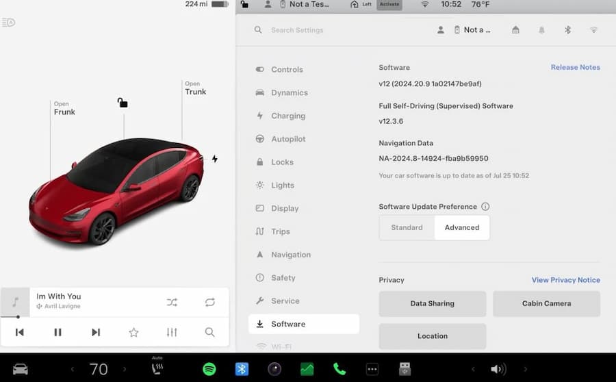 update tesla software