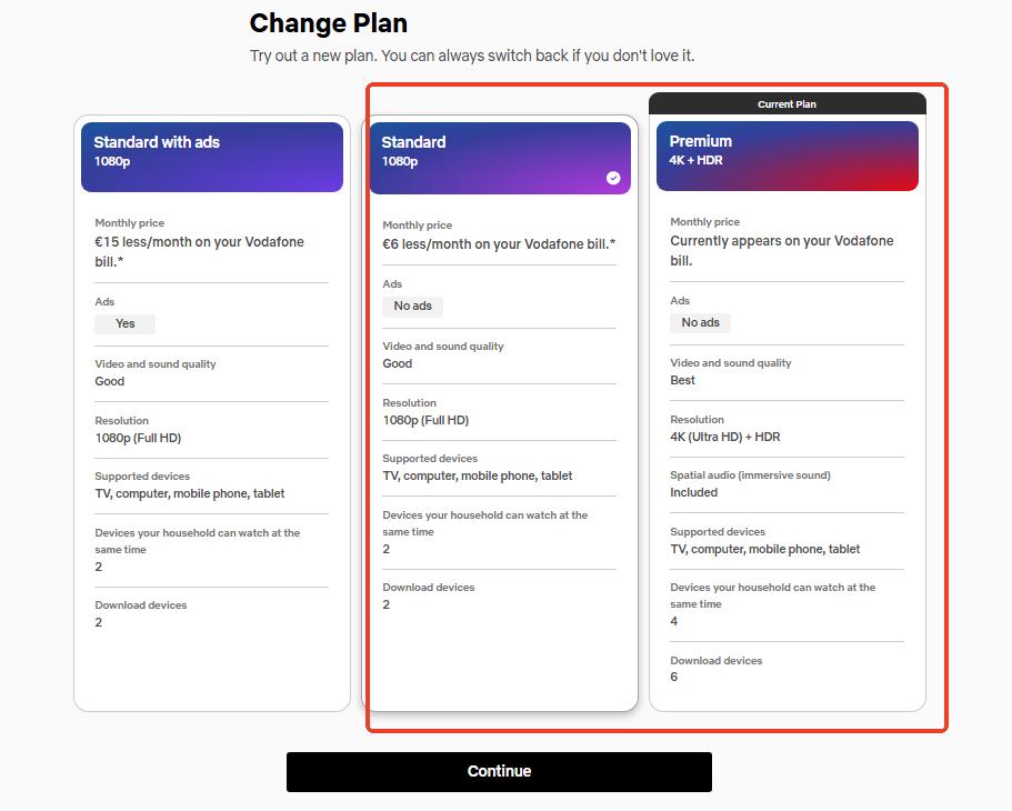 upgrade to netflix adfree plans