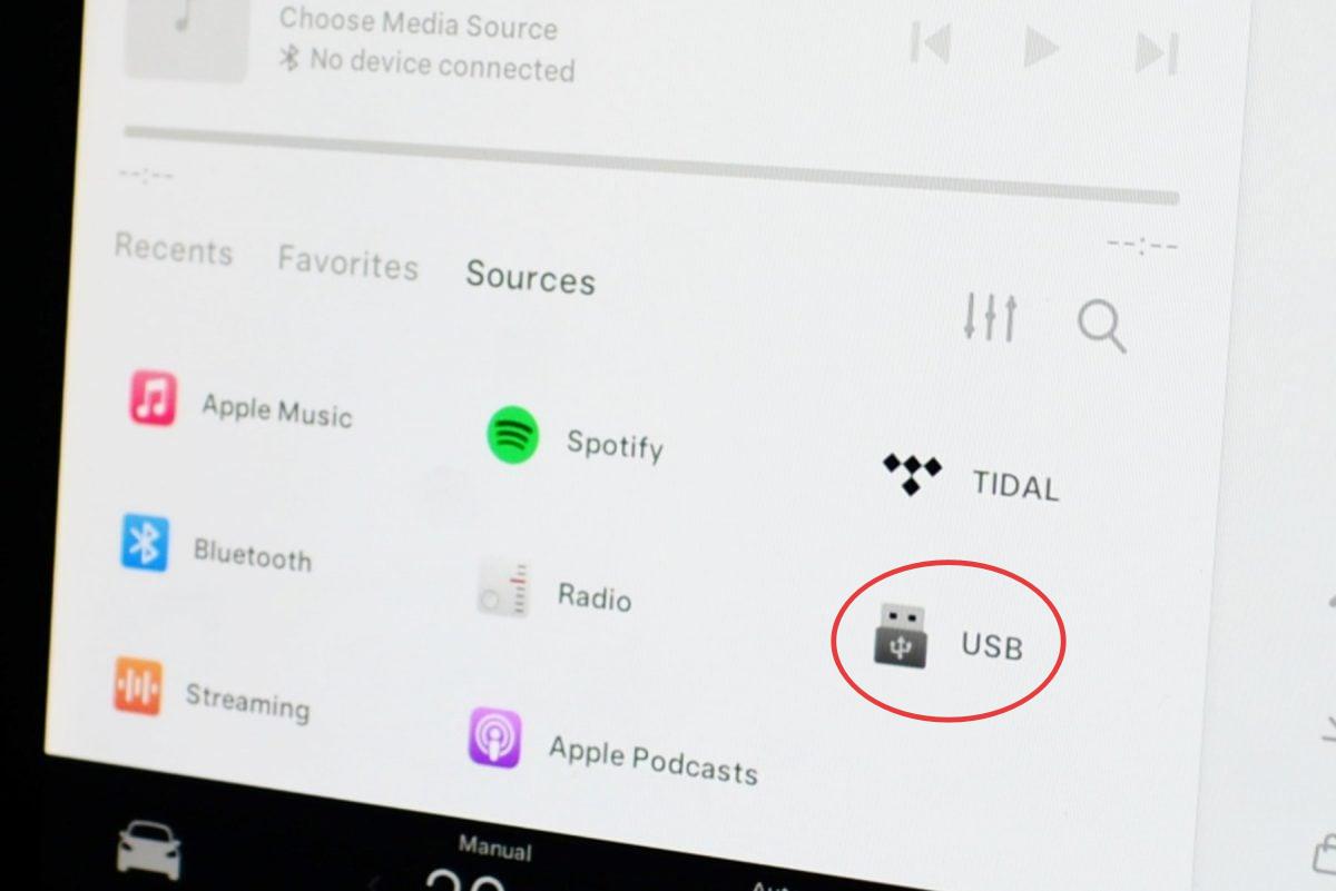 usb app on tesla