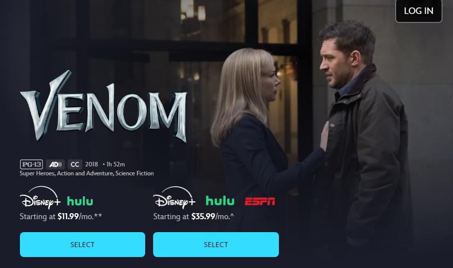 venom 1 on disney plus