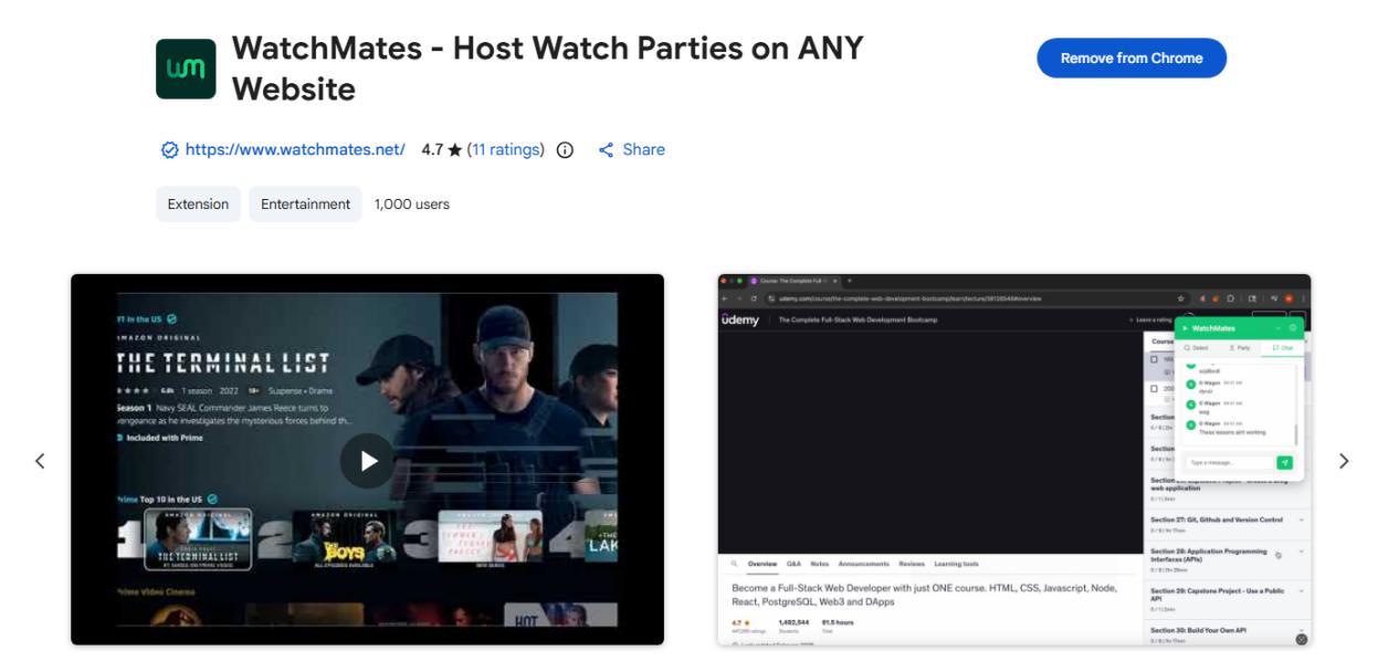 WatchMates extension